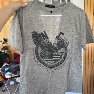 womens gray short sleeve